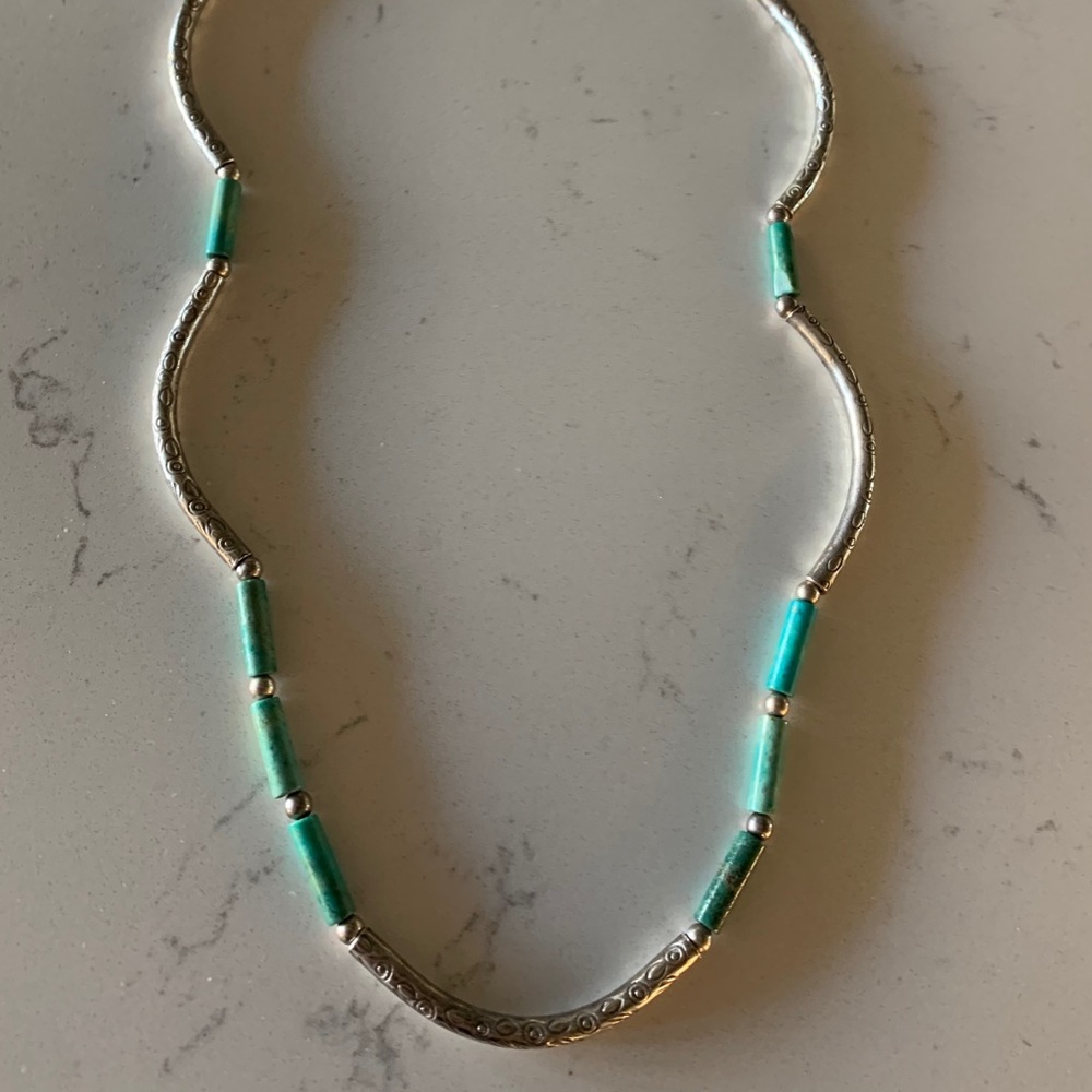 Genuine silver and turquoise necklace
